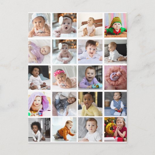 自分だけの20枚の写真コラージュをデザイン ポストカード (正面)