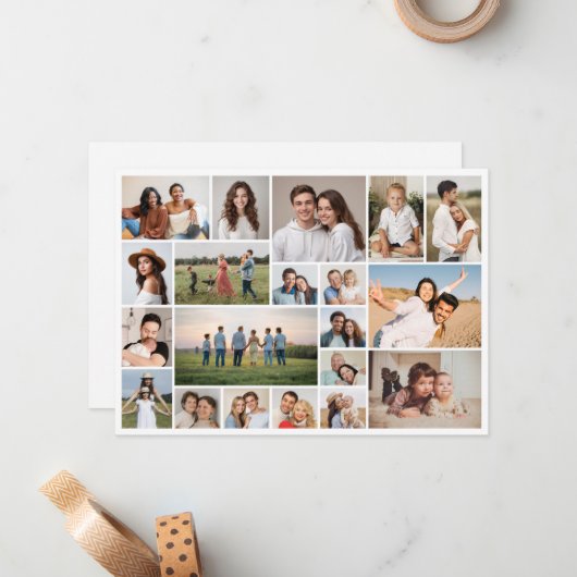 自分だけの20枚の写真コラージュを作成 ノートカード (正面/裏面インサイチュ)
