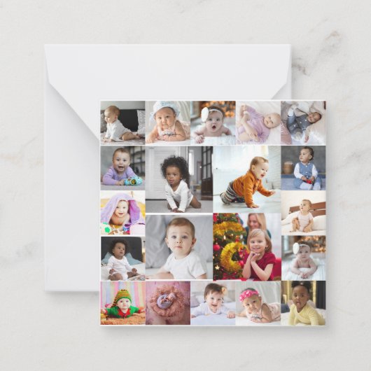 自分だけの20枚の写真コラージュを作成 ノートカード (正面)