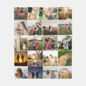 自分だけの20枚の写真コラージュを作成 フリースブランケット (正面)