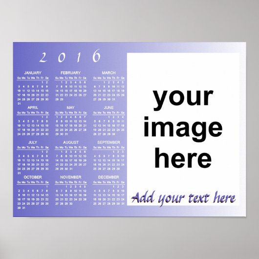 自分だけの2016年オリジナル写真カレンダーを作成 ポスター (正面)