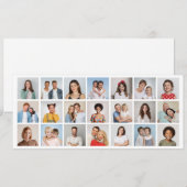 自分だけの21枚の写真コラージュを作成 編集可能な色 招待状 (正面/裏面)