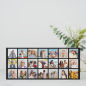 自分だけの21枚の写真コラージュを作成 編集可能な色 招待状 (スタンド正面)