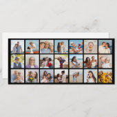 自分だけの21枚の写真コラージュを作成 編集可能な色 招待状 (正面/裏面)