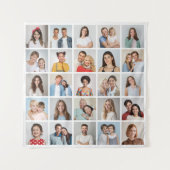 自分だけの25枚の写真コラージュを作成 タペストリー (正面)