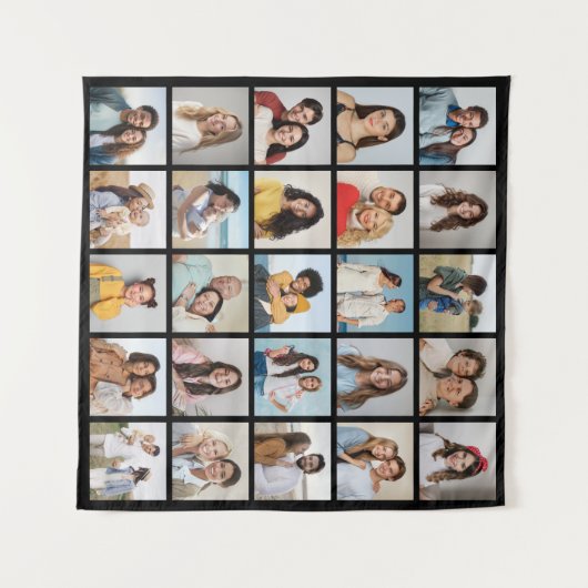 自分だけの25枚の写真コラージュを作成 タペストリー (正面(横))