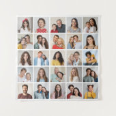 自分だけの25枚の写真コラージュを作成 タペストリー (正面)