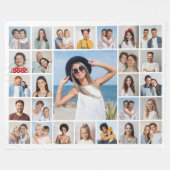 自分だけの27枚の写真コラージュを作成 フリースブランケット (正面(横))