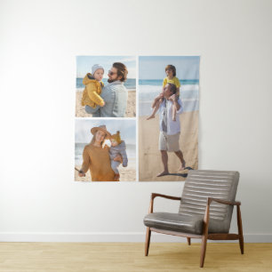 自分だけの3枚の写真コラージュを作成 タペストリー