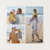 自分だけの3枚の写真コラージュを作成 タペストリー (正面)