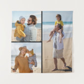 自分だけの3枚の写真コラージュを作成 タペストリー (正面)