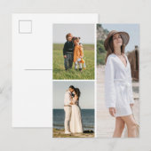 自分だけの3枚の写真コラージュを作成 ポストカード (正面/裏面)