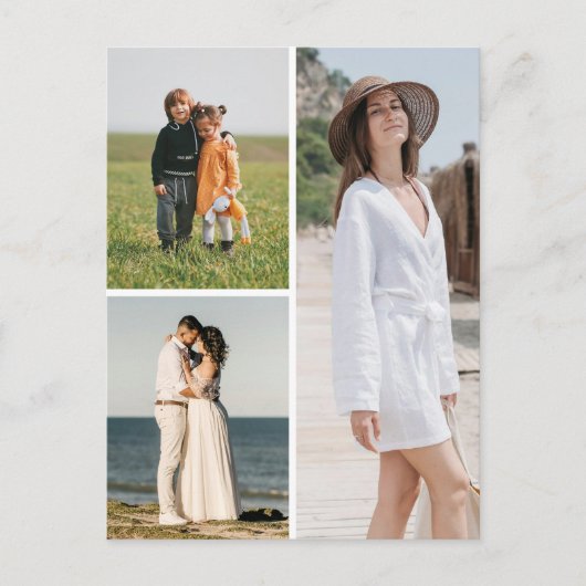 自分だけの3枚の写真コラージュを作成 ポストカード (正面)