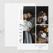 自分だけの3枚の写真コラージュグリーティングカードを作成 シーズンカード (正面/裏面)