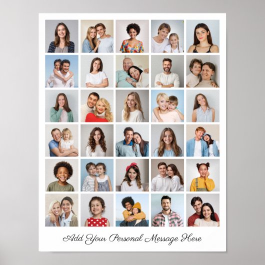 自分だけの30枚の写真コラージュを作成 - あなたのメッセージを添えて ポスター (正面)