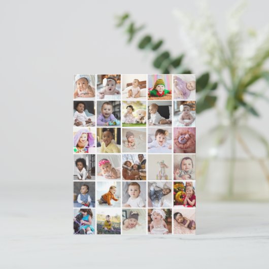 自分だけの30枚の写真コラージュを作成 ポストカード (スタンド正面)