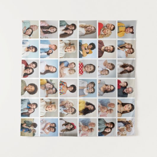 自分だけの36枚の写真コラージュを作成 タペストリー (正面(横))