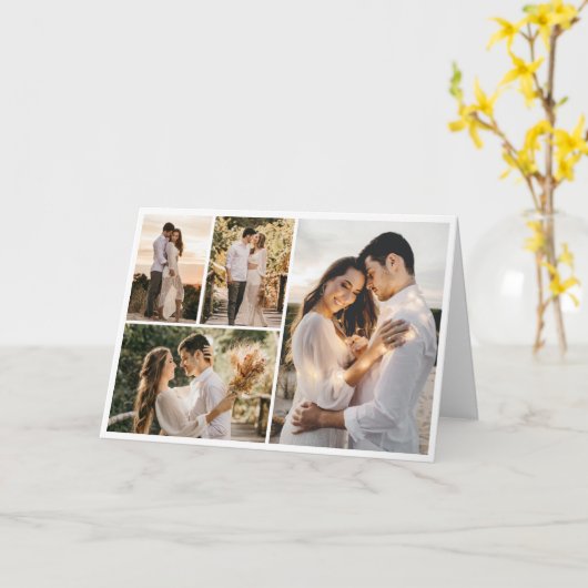 自分だけの4枚の写真の組み合わせを作成 カード (黄色い花)