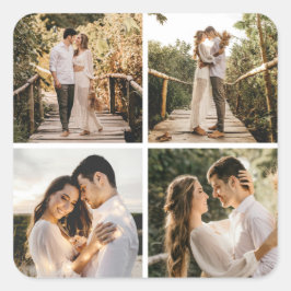 自分だけの4枚の写真の組み合わせを作成 スクエアシール