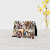 自分だけの4枚の写真の コラージュをデザイン カード (黄色い花)