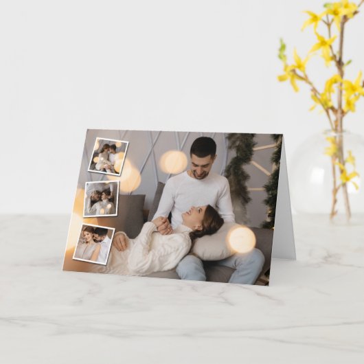 自分だけの4枚の写真の コラージュを作成 カード (黄色い花)