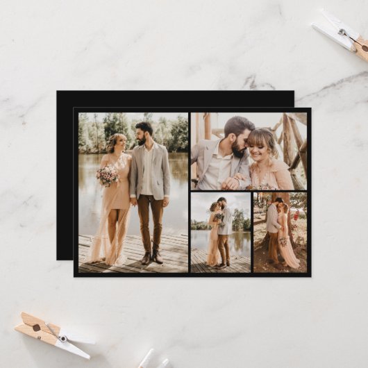 自分だけの4枚の写真の コラージュを作成 カード (正面/裏面インサイチュ)
