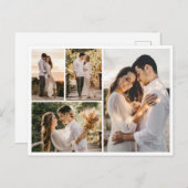 自分だけの4枚の写真の コラージュを作成 ポストカード (正面/裏面)