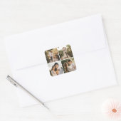 自分だけの4枚の写真コラージュを作成 スクエアシール (封筒)