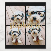 自分だけの4枚の写真コラージュを作成 - スクリプト名 ワインラベル (シングルラベル)