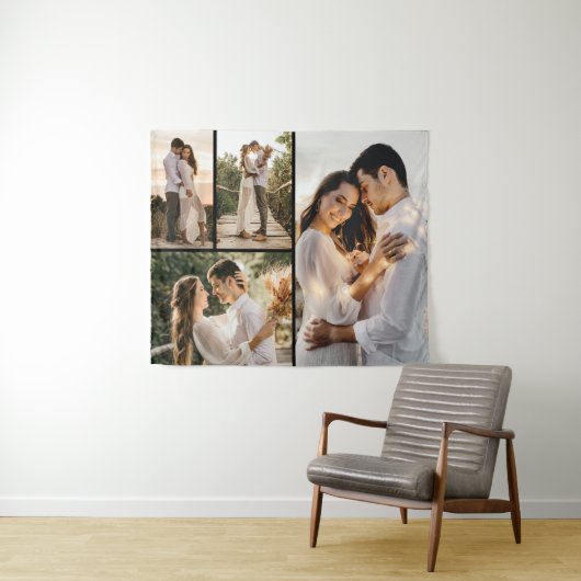 自分だけの4枚の写真コラージュを作成 タペストリー (インサイチュ(横))