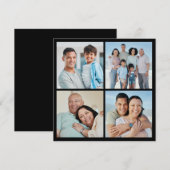 自分だけの4枚の写真コラージュを作成 ノートカード (正面/裏面)