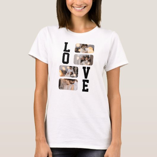 自分だけの4枚の写真コラージュデザイン Tシャツ (正面)