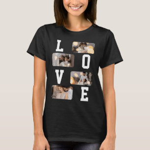 自分だけの4枚の写真コラージュデザイン Tシャツ