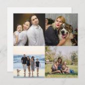 自分だけの4枚の家族写真コラージュをデザイン シーズンカード (正面/裏面)