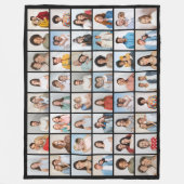 自分だけの48枚のフォトコラージュを作成 フリースブランケット (正面)