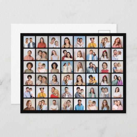 自分だけの48枚の写真コラージュを作成 ポストカード (正面/裏面)