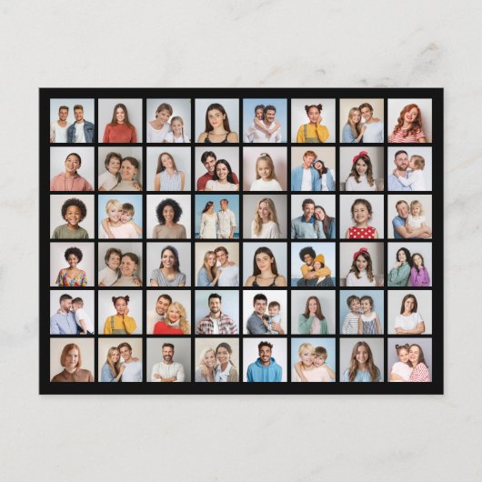 自分だけの48枚の写真コラージュを作成 ポストカード (正面)