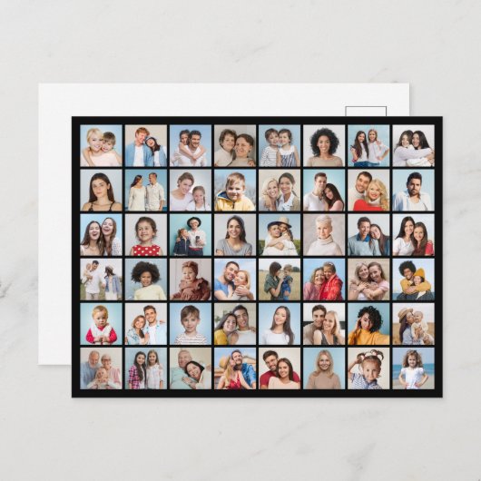 自分だけの48枚の写真コラージュポストカードを作成 ポストカード (正面/裏面)