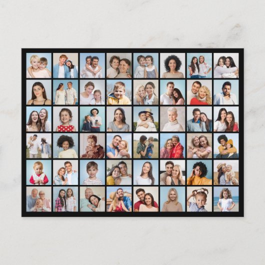 自分だけの48枚の写真コラージュポストカードを作成 ポストカード (正面)