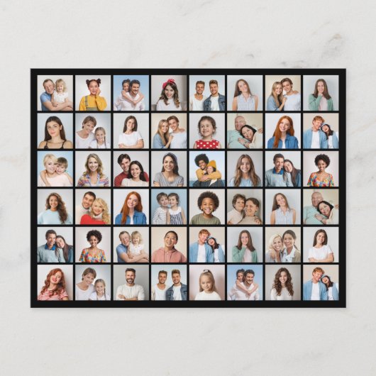 自分だけの48枚の写真コラージュポストカードを作成 ポストカード (正面)