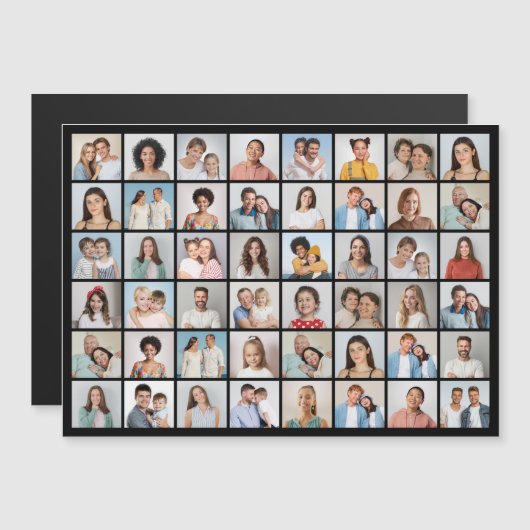 自分だけの48枚の写真コラージュマグネットカードを作ろう (正面/裏面)