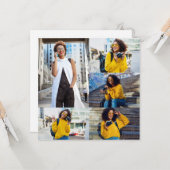 自分だけの5枚の写真のオリジナルコラージュを作成 カード (正面/裏面インサイチュ)