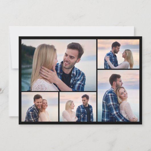 自分だけの5枚の写真の コラージュを作成 ノートカード (正面)