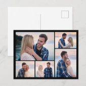 自分だけの5枚の写真の コラージュを作成 ポストカード (正面/裏面)