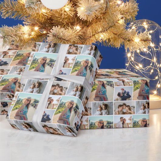 自分だけの5枚の写真の コラージュを作成 ラッピングペーパー (クリスマス)