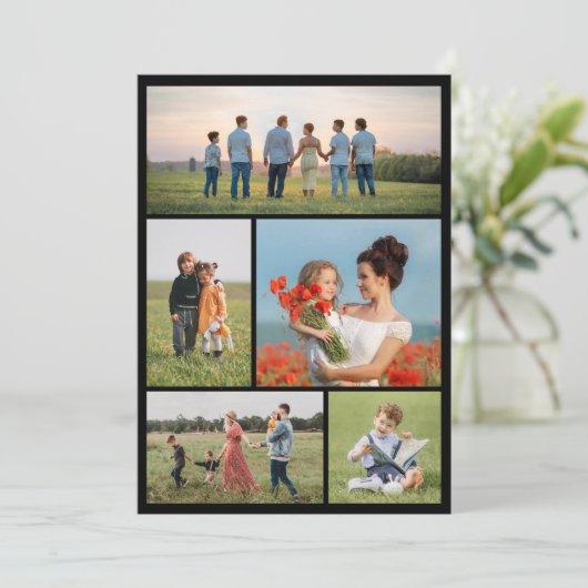 自分だけの5枚の写真の コラージュを作成 招待状 (スタンド正面)