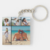 自分だけの5枚の写真コラージュを作成 キーホルダー (裏面)