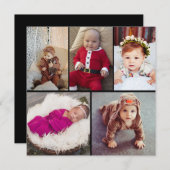 自分だけの5枚の写真コラージュを作成 シーズンカード (正面/裏面)