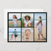 自分だけの5枚の写真コラージュを作成 ポストカード (正面/裏面)