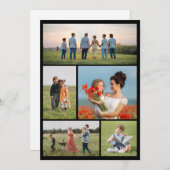 自分だけの5枚の写真コラージュを作成 招待状 (正面/裏面)